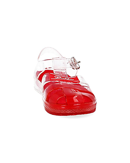360 degree animation of product Mini boys red ombre jelly sandals frame-20