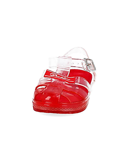 360 degree animation of product Mini boys red ombre jelly sandals frame-22