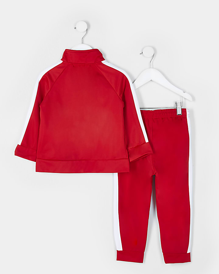 Mini boys red Reebok tracksuit outfit