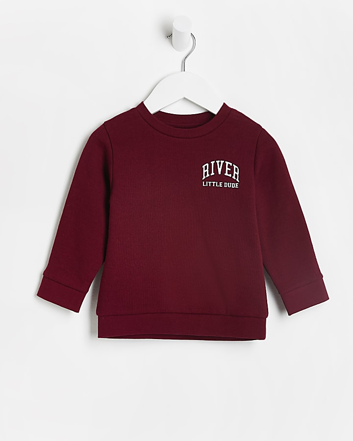 Mini boys red River sweatshirt