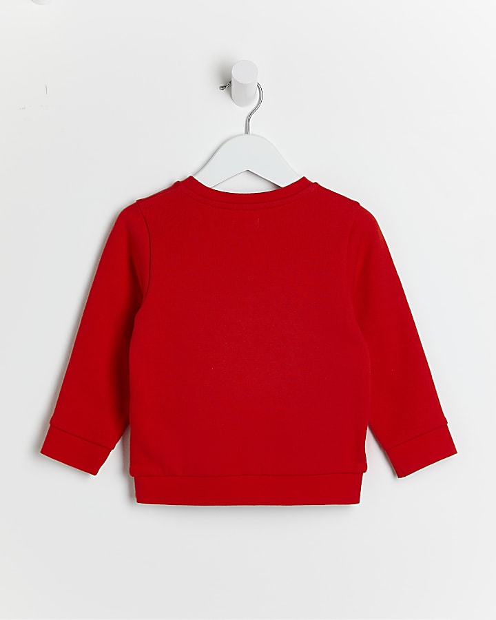 Mini boys red 'Totally Awesome' sweatshirt
