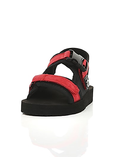 360 degree animation of product Mini boys red Velcro sandals frame-1