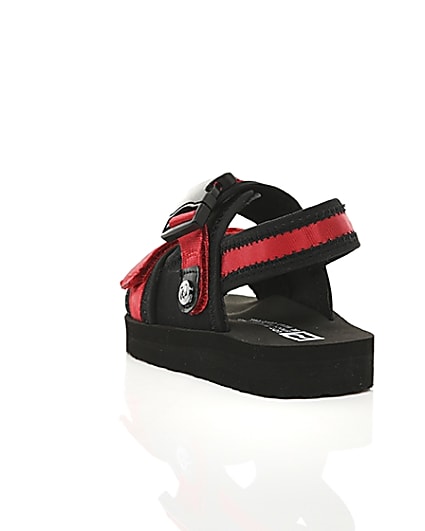 360 degree animation of product Mini boys red Velcro sandals frame-16