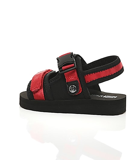 360 degree animation of product Mini boys red Velcro sandals frame-19