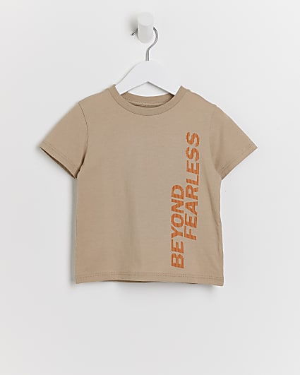 Mini boys stone 'Beyond Fearless' t-shirt