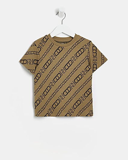 Mini Boys Stone Chain Print T-shirt