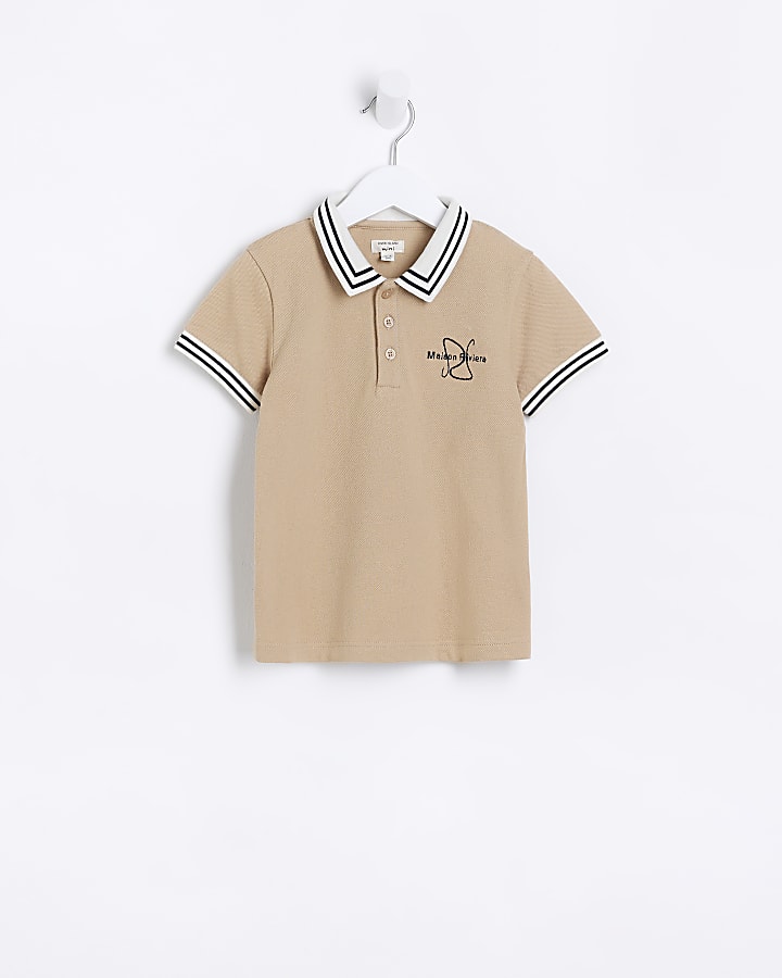 Mini Boys Stone Maison Riviera Polo Shirt