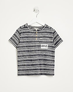 Mini boys stone slub stripe t-shirt