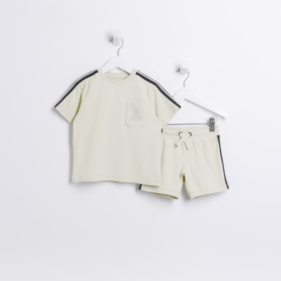 Mini Boys Stone Taped T-shirt and Shorts Set
