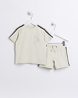 Mini Boys Stone Taped T-shirt and Shorts Set