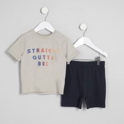 Mini boys ‘straight outta bed’ pyjama set