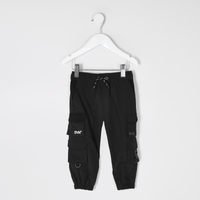 river island black joggers