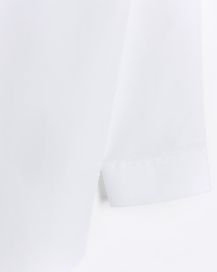 Mini boys White Cotton Rich long sleeve Shirt