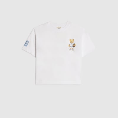 Mini Boys White England Football Bear T-Shirt