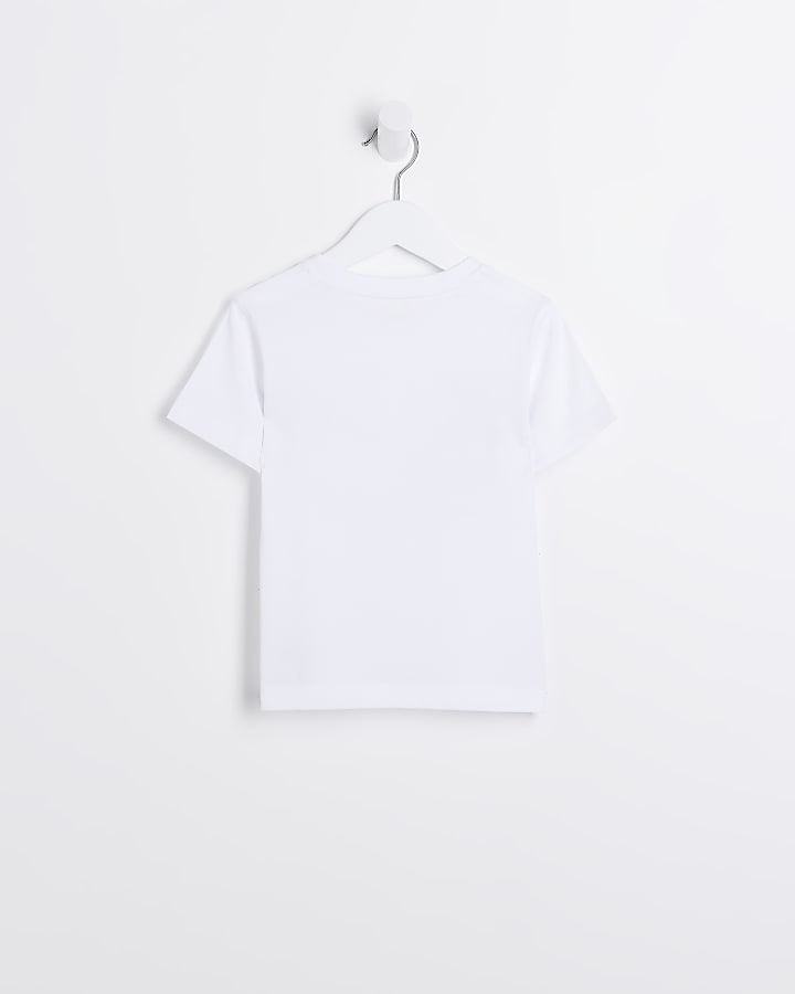 Mini Boys White Graphic T-shirt