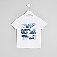 Mini boys white ‘handsome’ T-shirt