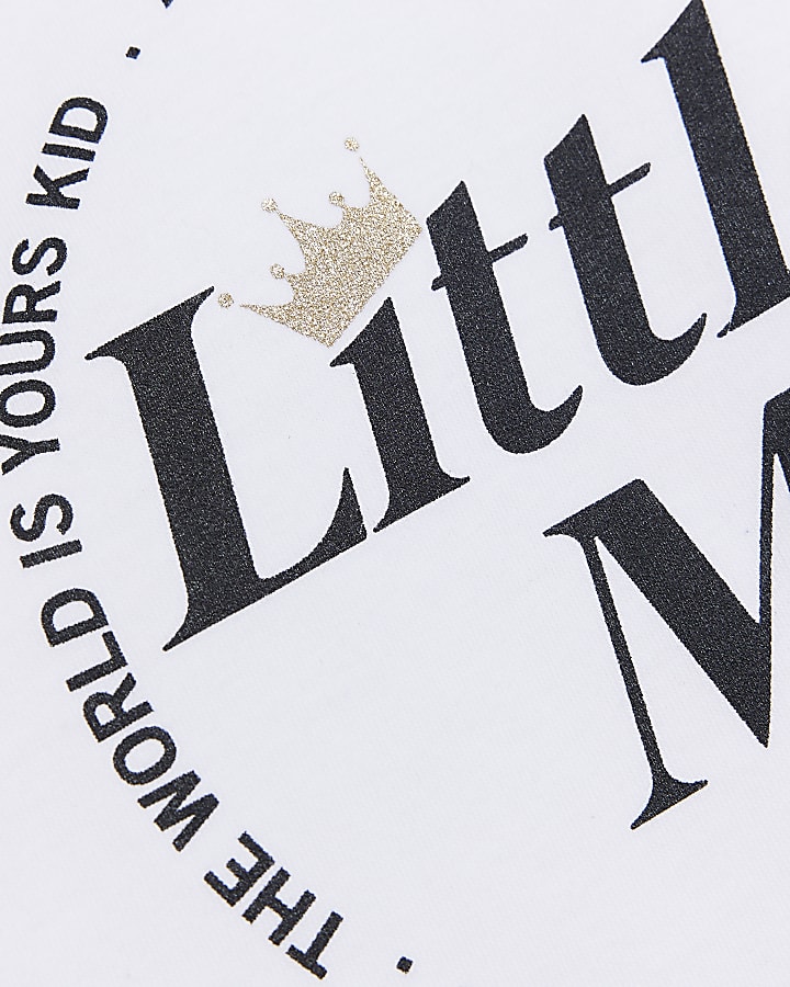 Mini Boys White 'Little Man' Graphic T-shirt
