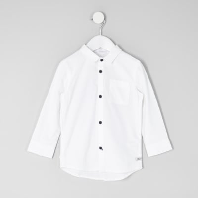 Mini boys white long sleeve Oxford shirt