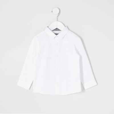 Mini boys white long sleeve R shirt | River Island