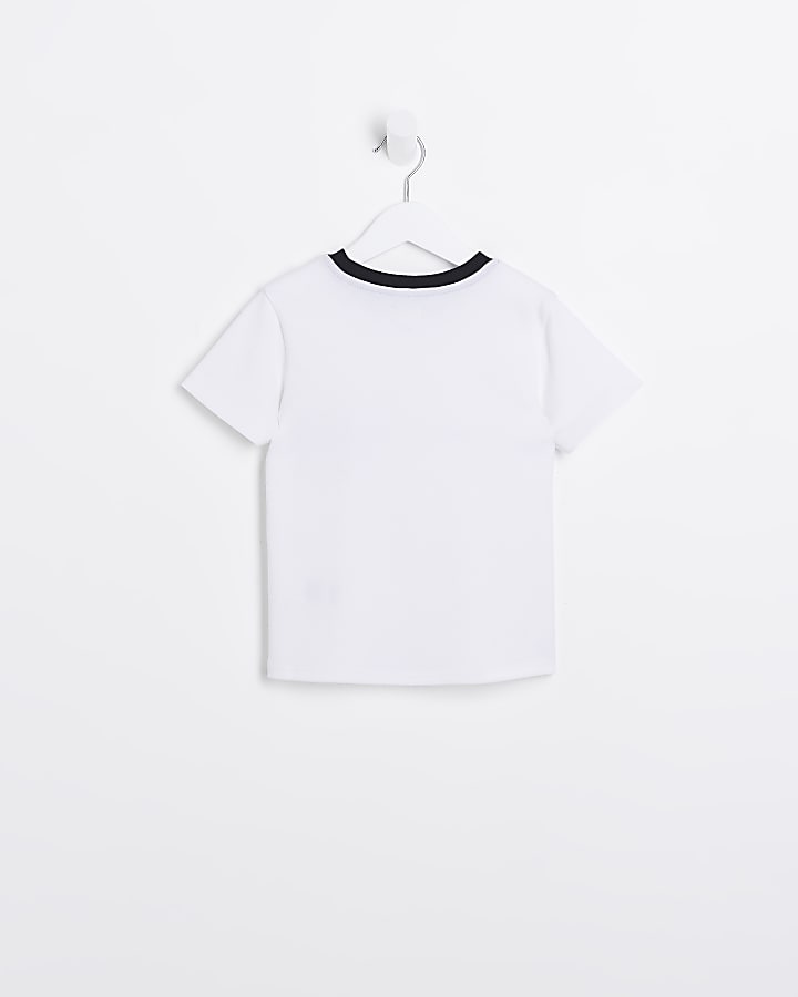Mini Boys White Maison Riviera Logo T-shirt