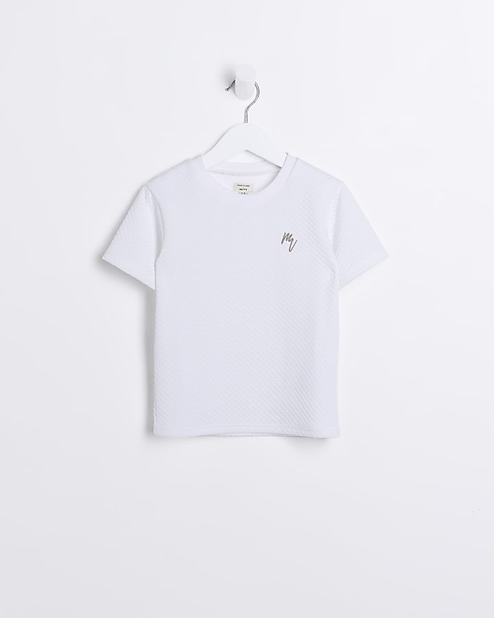 Mini Boys White Maison Riviera Quilt T-shirt