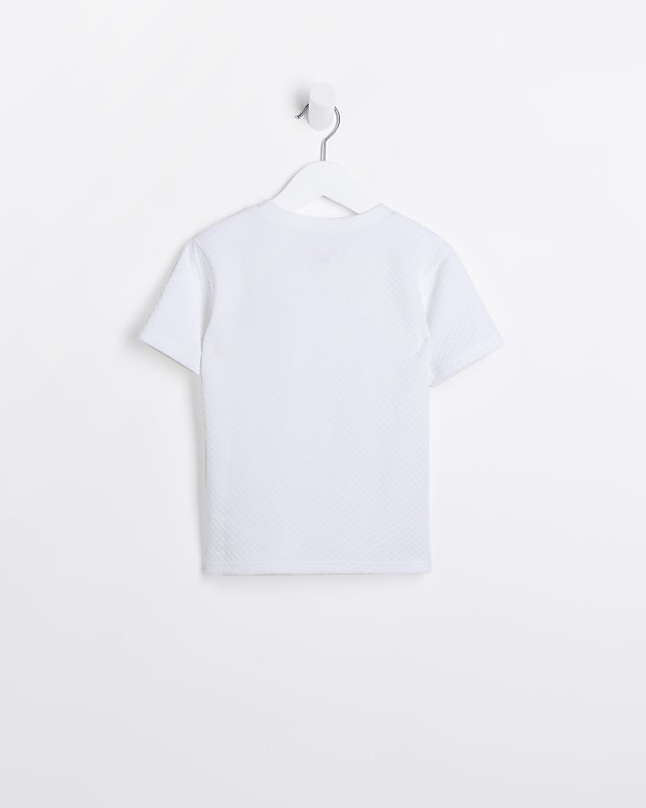 Mini Boys White Maison Riviera Quilt T-shirt