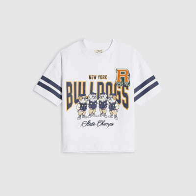 Mini Boys White NY Bulldog T-shirt