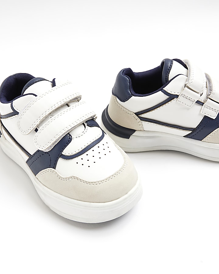 Mini boys white panelled trainers