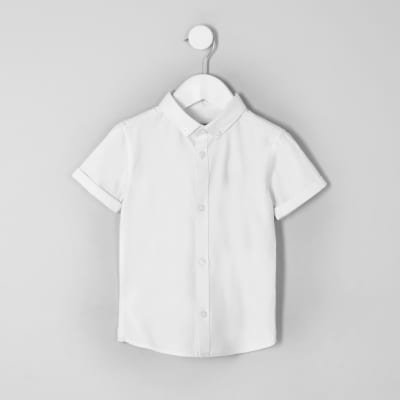 Mini boys white RI short sleeve shirt