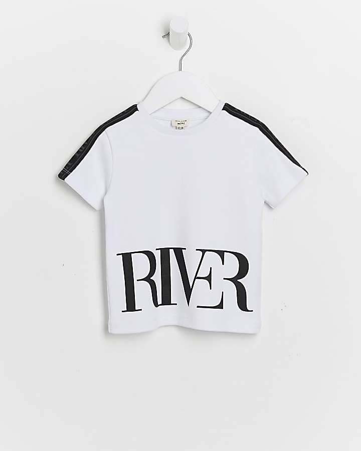 Mini boys white River graphic t-shirt