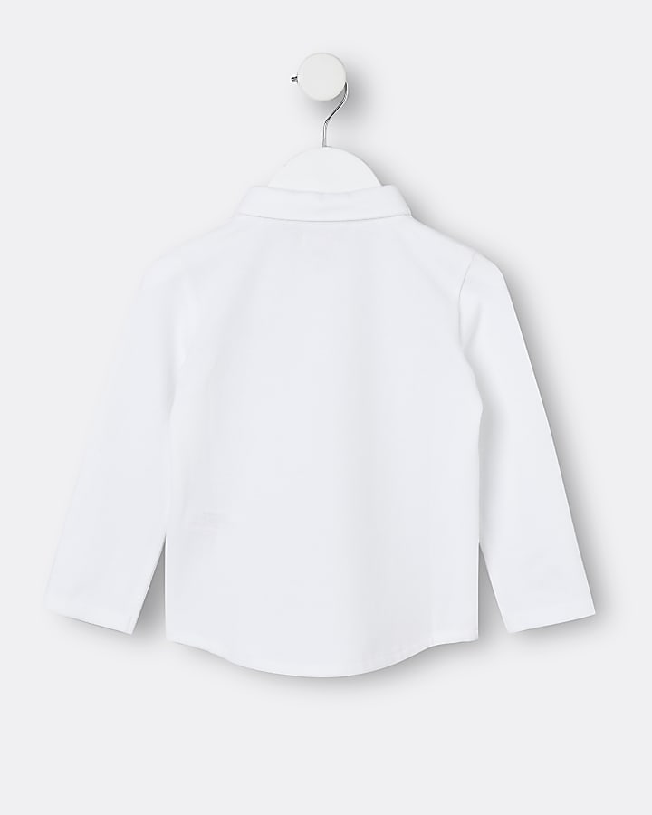 Mini boys white River long sleeve shirt