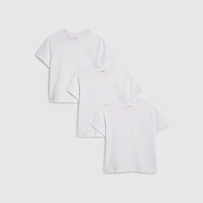 Mini Boys White RR Pack Of 3 T-Shirts