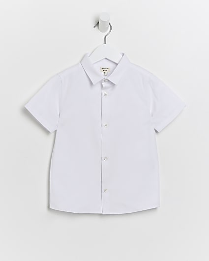Mini boys white short sleeve oxford shirt