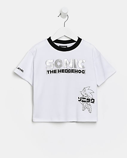 Mini Boys White Sonic graphic t-shirt