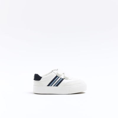 White hot sale striped trainers