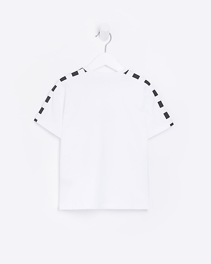 Mini Boys White Sunglasses Graphic T-shirt