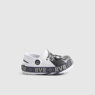 Mini Boys White Tie Dye Light Up Clogs