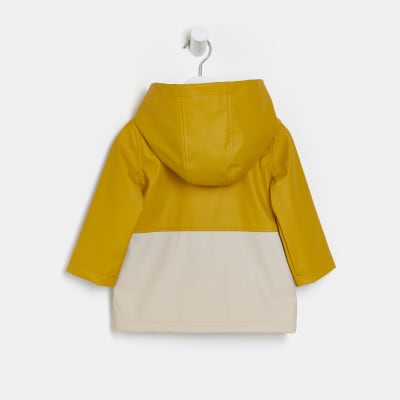 Mini boys yellow colour block rainmac