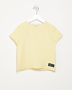 Mini boys yellow ribbed t-shirt