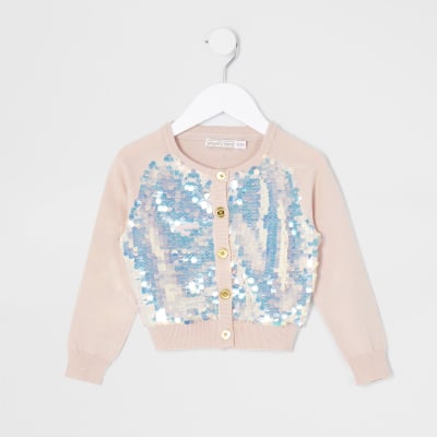 pink sequin cardigan