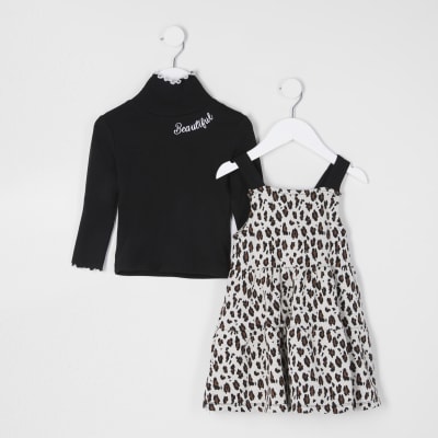 leopard print pinny dress