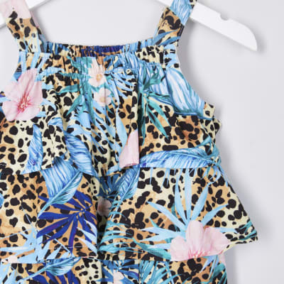 girls leopard print playsuit