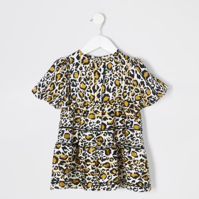 river island yellow leopard print dress