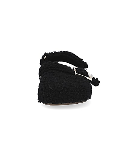 360 degree animation of product Mini girls black borg clog sandals frame-21
