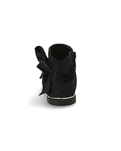 360 degree animation of product Mini girls black bow ankle boots frame-9