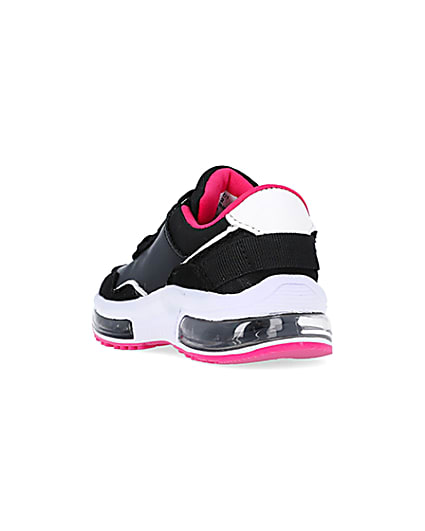 360 degree animation of product Mini Girls Black Bubble Heel Trainers frame-7