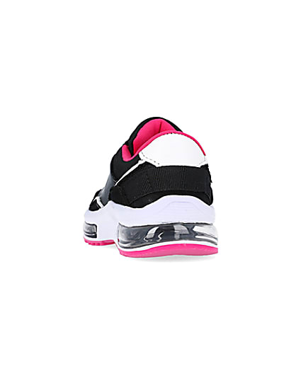 360 degree animation of product Mini Girls Black Bubble Heel Trainers frame-8