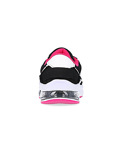 360 degree animation of product Mini Girls Black Bubble Heel Trainers frame-9