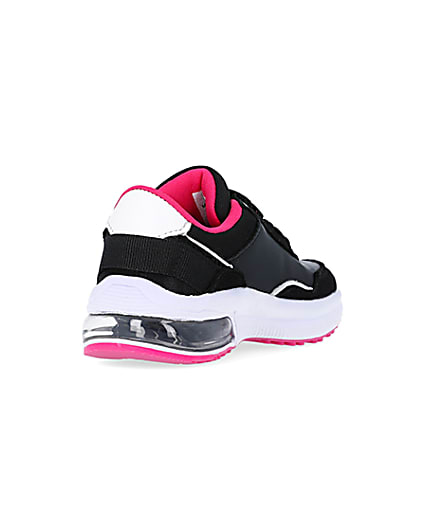 360 degree animation of product Mini Girls Black Bubble Heel Trainers frame-11