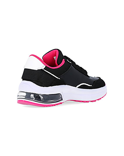 360 degree animation of product Mini Girls Black Bubble Heel Trainers frame-12